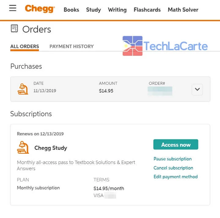 how to cancel chegg subscription